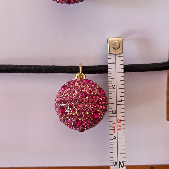 White House Black Market Round Fireball Crystal Embellished Hair Ties Pink 2 Set main image 6
